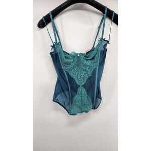 Adore Me Women's 32D Liv Unlined Teal Blue Underwire Strap Bustier NWT